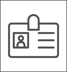 simple line drawing icon of a work ID Badge