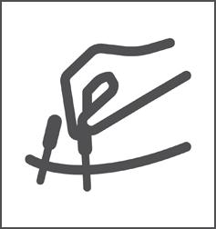 a simple line drawing of a hand inserting acupuncture needles into a surface