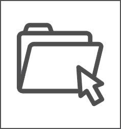 Line drawing of a curser arrow pointing to a file folder