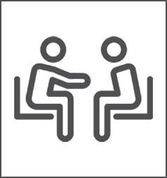 Simple line drawing icon two people comforting one another