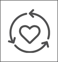 simple line drawing of a heart with arrows circling it