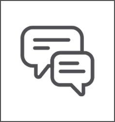 simple line drawing of two chat conversation bubbles