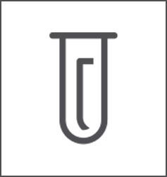 Simple line drawing icon of a test tube