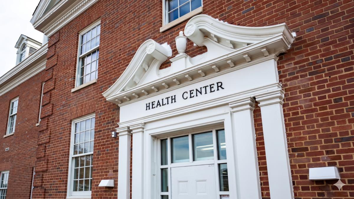angled view of the Health Center front entrance