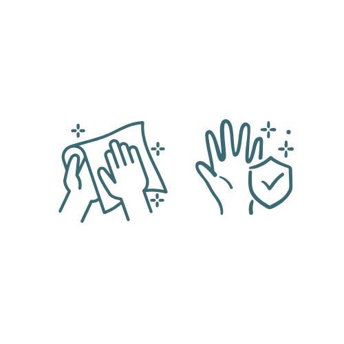 Illustration of step 6: Dry your hands with a clean towel or air dry them