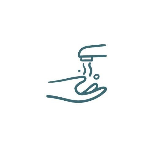 Illustration of Step One - Wet your hands with clean water