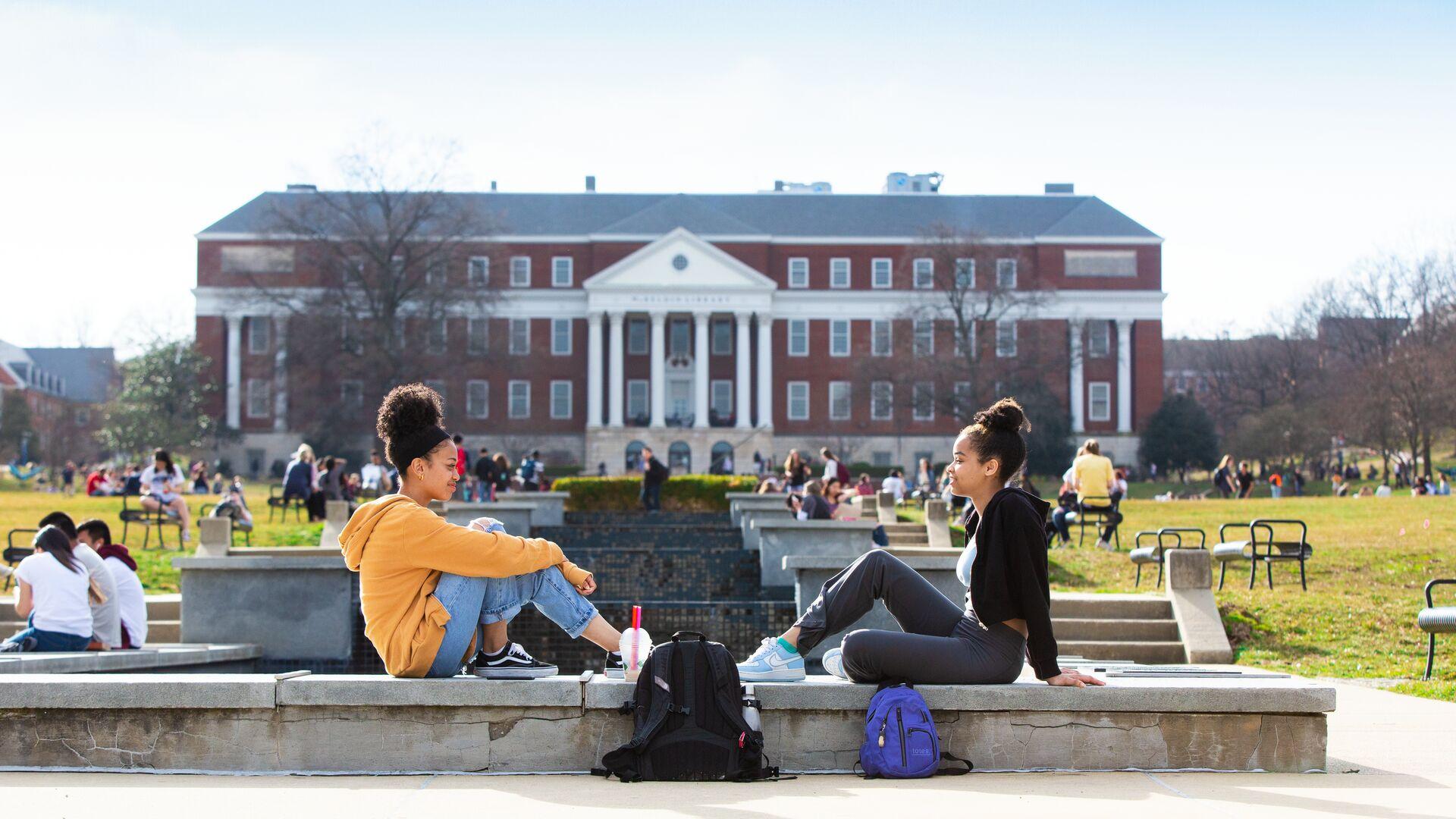 students outside