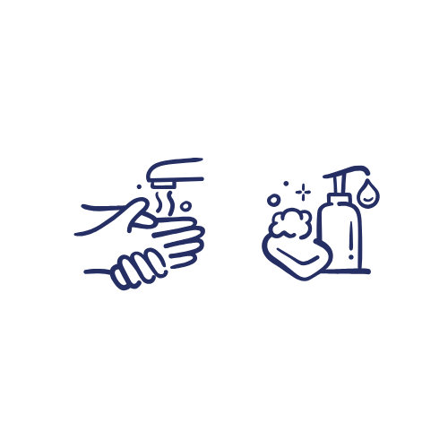 Illustration of hand washing and soap
