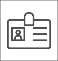 simple line drawing icon of a work ID Badge