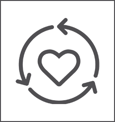 simple line drawing of a heart with arrows circling it
