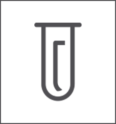 Simple line drawing icon of a test tube