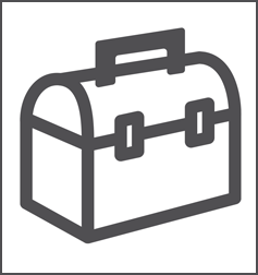 a simple line art icon of a lunch box