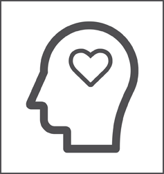 a simple outline line drawing of a a head viewed from the side 