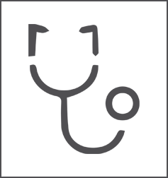 a simple line drawing of a stethoscope