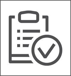 a simple line drawing of a check list on a clip board