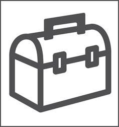 a simple line art icon of a lunch box