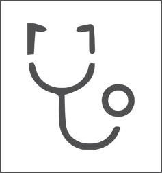 a simple line drawing of a stethoscope