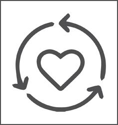 line drawing of a heart with arrows circling around it