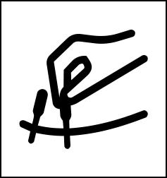 simple line art icon of a hand holding an acupuncture needle