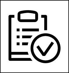 Icon of a clipboard with a check mark